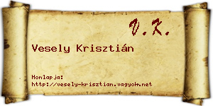 Vesely Krisztián névjegykártya